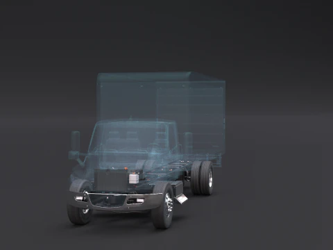 Raggi X del telaio del camion completamente elettrico Modello 3D