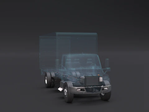 Raggi X del telaio del camion completamente elettrico Modello 3D