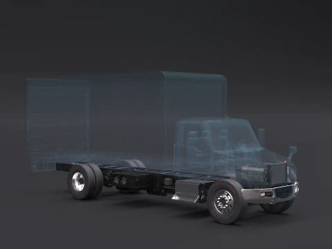 Raggi X del telaio del camion completamente elettrico Modello 3D
