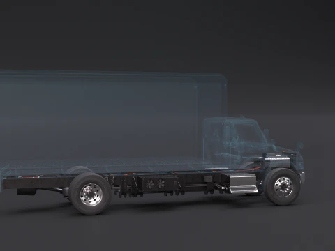 Raggi X del telaio del camion completamente elettrico Modello 3D