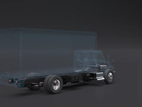 Raggi X del telaio del camion completamente elettrico Modello 3D