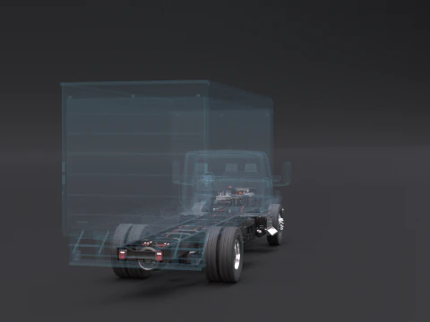 Raggi X del telaio del camion completamente elettrico Modello 3D