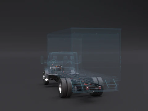 Raggi X del telaio del camion completamente elettrico Modello 3D
