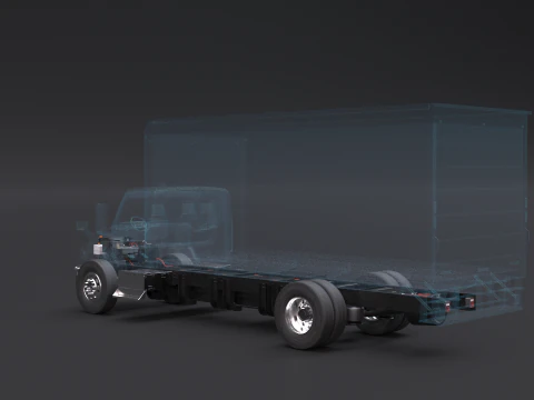 Raggi X del telaio del camion completamente elettrico Modello 3D