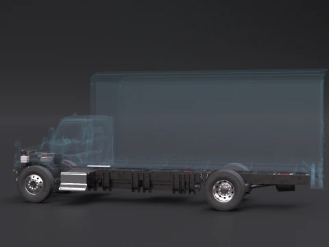 Raggi X del telaio del camion completamente elettrico Modello 3D