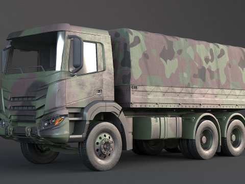 Generischer 6x4 Milit&auml;rtarn-LKW 3D Modell