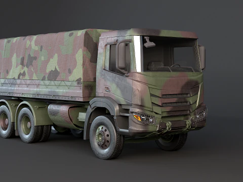 Camion mimetico militare 6x4 generico Modello 3D