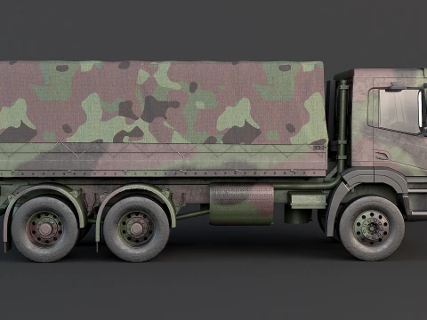 Camion mimetico militare 6x4 generico Modello 3D