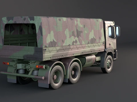 Camion mimetico militare 6x4 generico Modello 3D