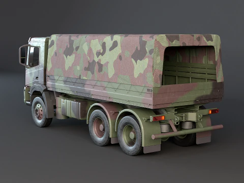 Camion mimetico militare 6x4 generico Modello 3D