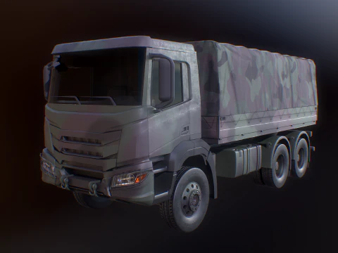 Camion mimetico militare 6x4 generico Modello 3D