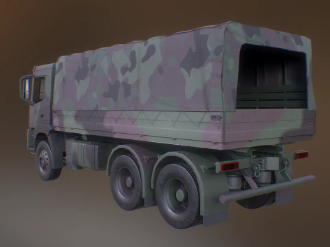 Camion mimetico militare 6x4 generico Modello 3D