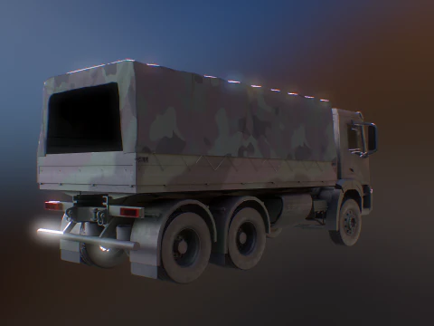 Camion mimetico militare 6x4 generico Modello 3D
