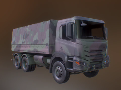 Camion mimetico militare 6x4 generico Modello 3D