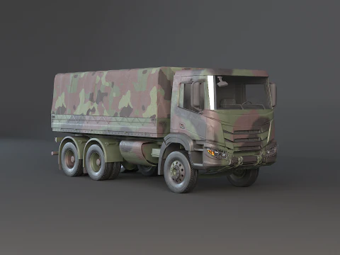 Camion mimetico militare 6x4 generico Modello 3D