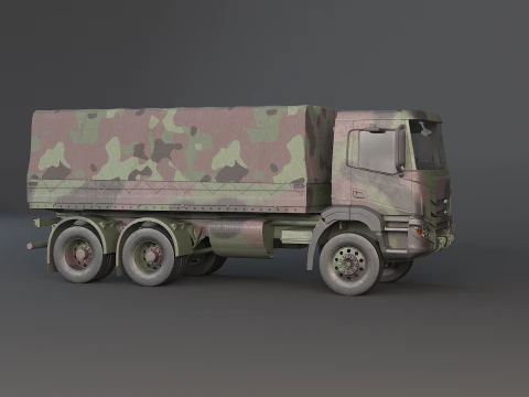 Camion mimetico militare 6x4 generico Modello 3D
