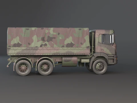 Camion mimetico militare 6x4 generico Modello 3D