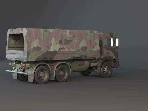 Camion mimetico militare 6x4 generico Modello 3D