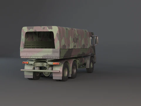 Camion mimetico militare 6x4 generico Modello 3D