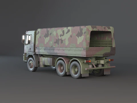 Camion mimetico militare 6x4 generico Modello 3D
