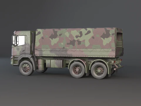 Camion mimetico militare 6x4 generico Modello 3D