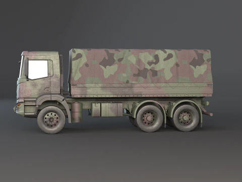 Camion mimetico militare 6x4 generico Modello 3D