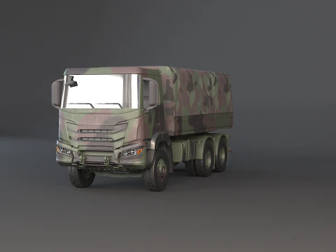 Camion mimetico militare 6x4 generico Modello 3D