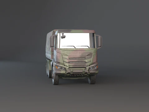 Camion mimetico militare 6x4 generico Modello 3D