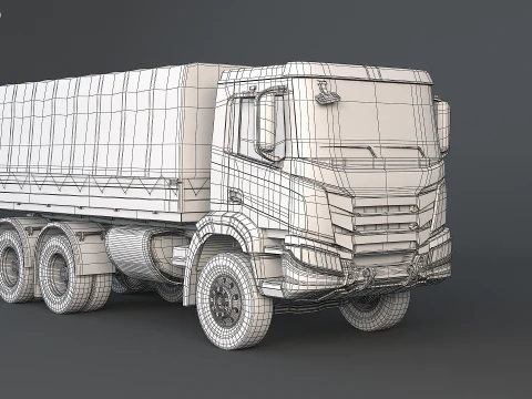 Camion mimetico militare 6x4 generico Modello 3D