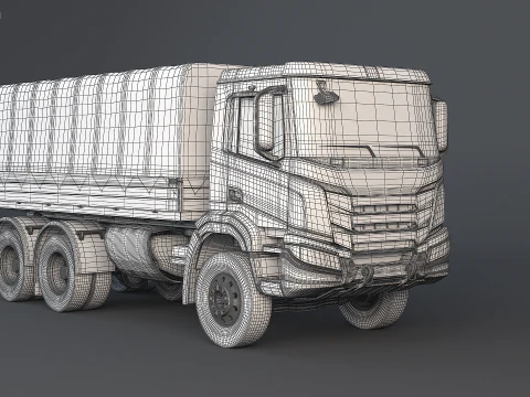 Camion mimetico militare 6x4 generico Modello 3D