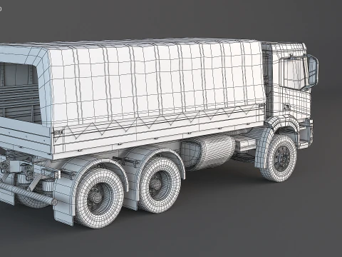 Camion mimetico militare 6x4 generico Modello 3D