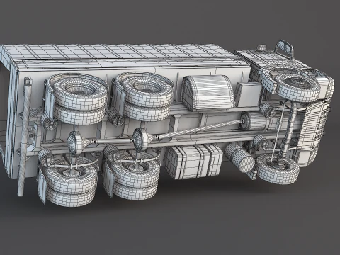 Camion mimetico militare 6x4 generico Modello 3D