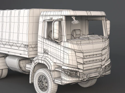 Camion mimetico militare 6x4 generico Modello 3D