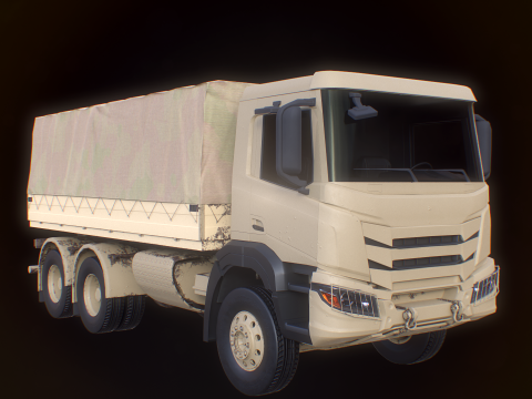 Generischer 6x4 Milit&auml;rtarn-LKW 3D Modell