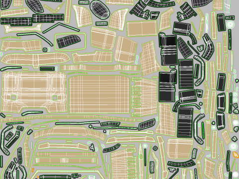 जेनेरिक 6x4 मिलिट्री कैमो ट्रक 3D मॉडल