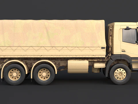 Caminh&atilde;o camuflado militar 6x4 gen&eacute;rico Modelo 3D