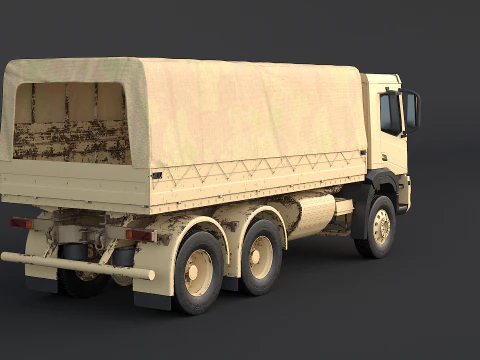 Caminh&atilde;o camuflado militar 6x4 gen&eacute;rico Modelo 3D