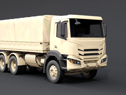 Caminh&atilde;o camuflado militar 6x4 gen&eacute;rico Modelo 3D