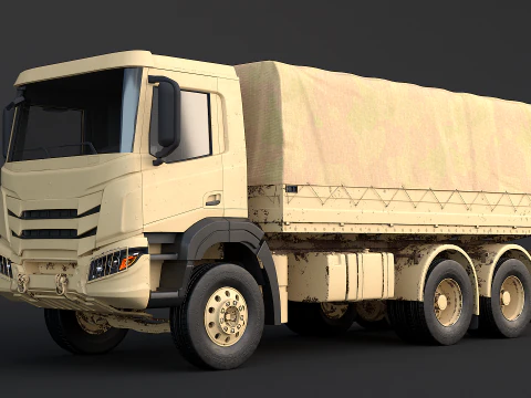 Caminh&atilde;o camuflado militar 6x4 gen&eacute;rico Modelo 3D