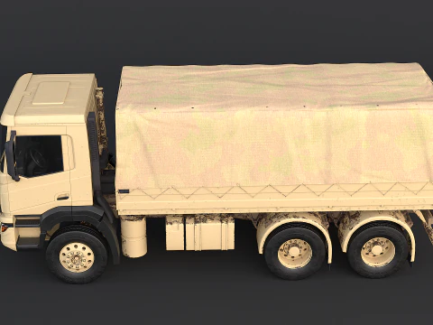 Caminh&atilde;o camuflado militar 6x4 gen&eacute;rico Modelo 3D