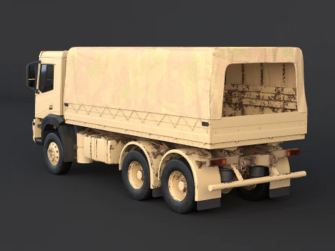 Caminh&atilde;o camuflado militar 6x4 gen&eacute;rico Modelo 3D