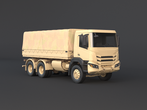 जेनेरिक 6x4 मिलिट्री कैमो ट्रक 3D मॉडल