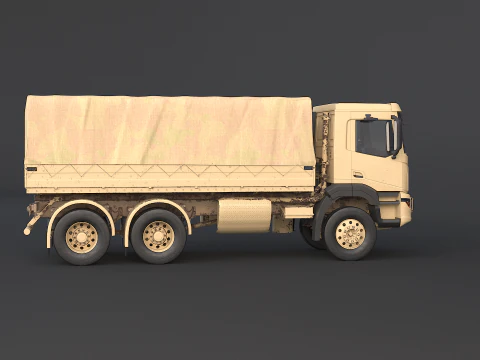 Caminh&atilde;o camuflado militar 6x4 gen&eacute;rico Modelo 3D