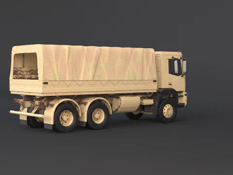 Caminh&atilde;o camuflado militar 6x4 gen&eacute;rico Modelo 3D