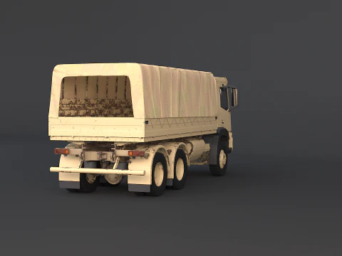 Caminh&atilde;o camuflado militar 6x4 gen&eacute;rico Modelo 3D