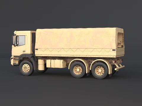 Caminh&atilde;o camuflado militar 6x4 gen&eacute;rico Modelo 3D
