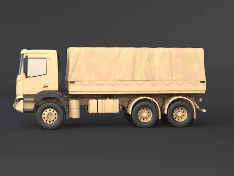 Caminh&atilde;o camuflado militar 6x4 gen&eacute;rico Modelo 3D