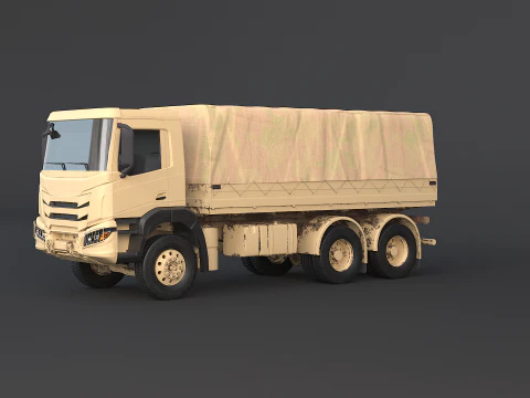 Caminh&atilde;o camuflado militar 6x4 gen&eacute;rico Modelo 3D