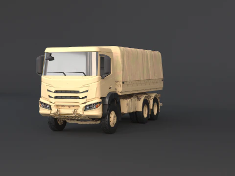 Caminh&atilde;o camuflado militar 6x4 gen&eacute;rico Modelo 3D