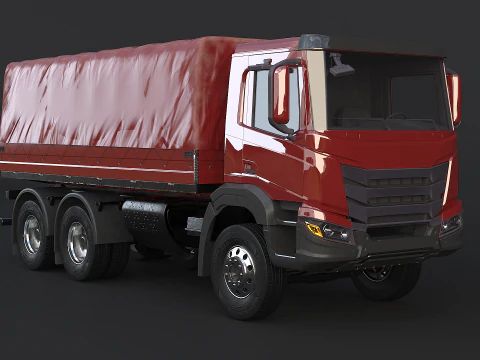 Camion da carico 6x4 Tautliner generico Modello 3D